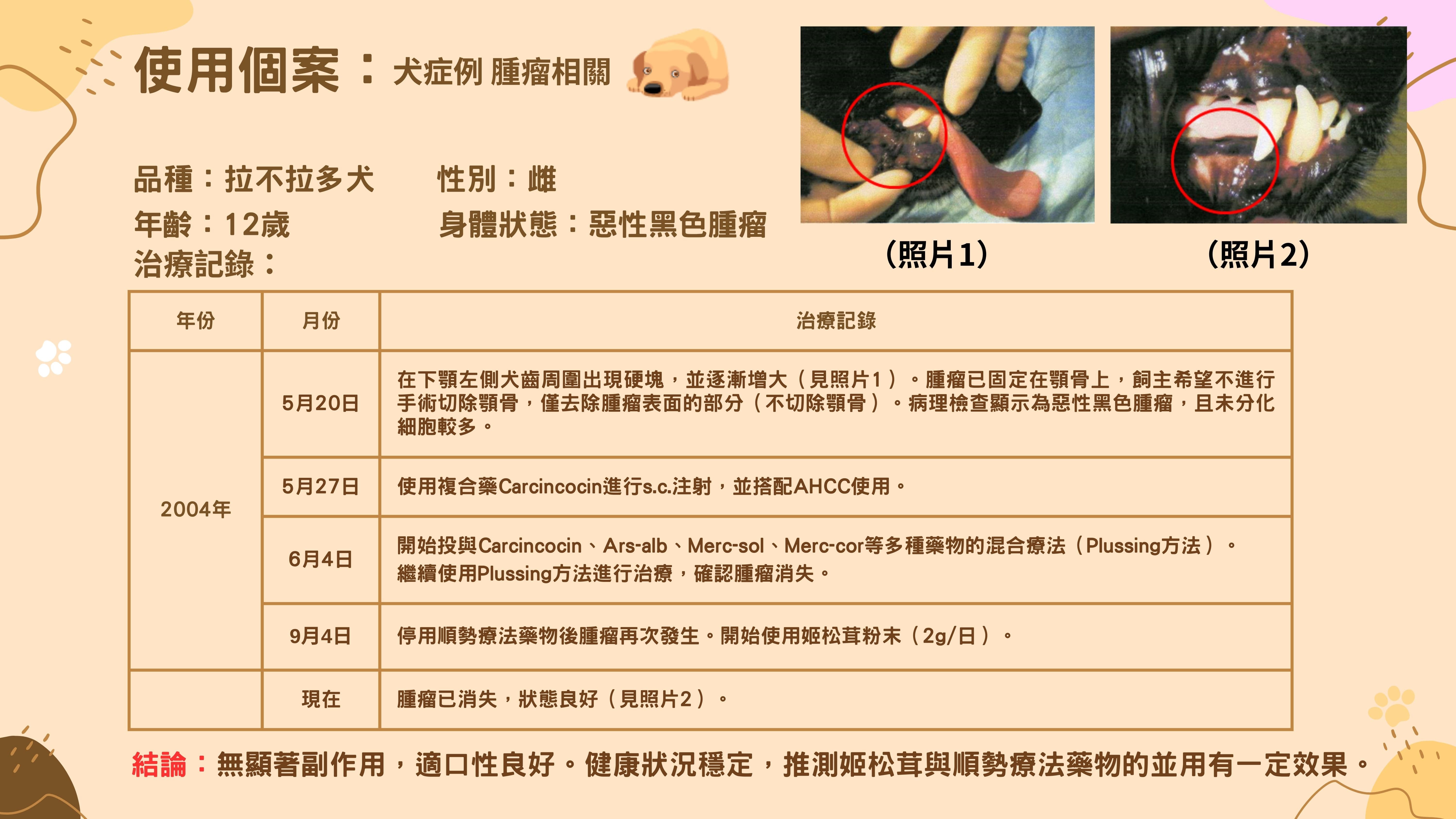 使用案例 / 犬症狀 / 腫瘤相關